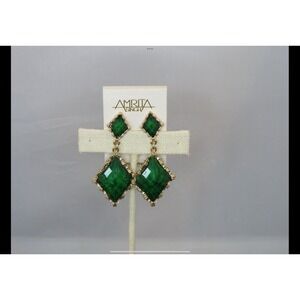 Amrita Singh Gold Tone Evergreen Dangly Drop Diamond Earrings Ca 65 Comp